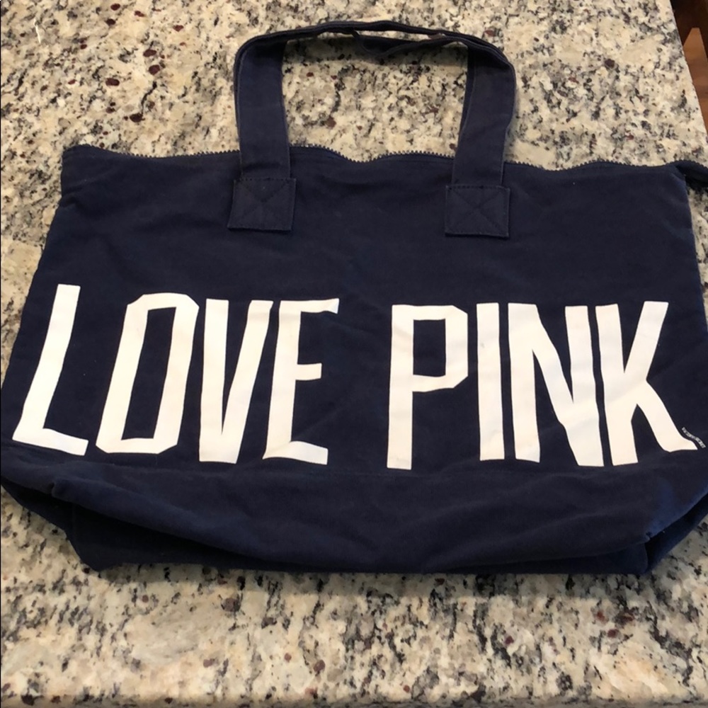 VICTORIAS SECRET Pink bag in Navy